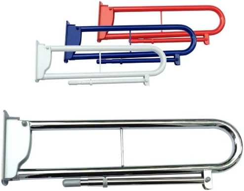 A75HGRLC : Heavy Duty Steel Hinged Grab Rail with Support Leg / Drop Down & Fold Away Bathroom Safety Rail - Chrome