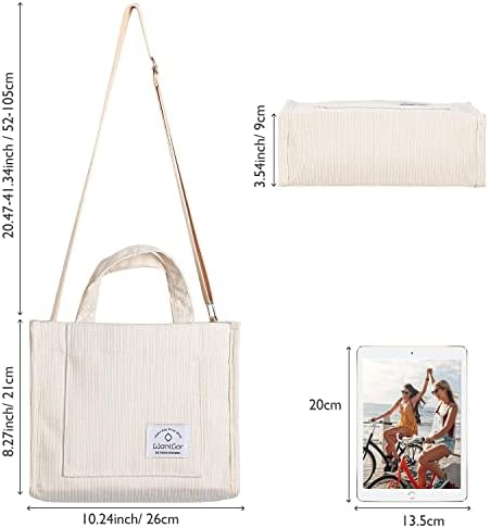 Tote Bag for Women, WantGor Corduroy Crossbody Bags Shoulder Handbag Small Satchel Hobo Bag Purse