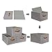 OLLVIA Large Fabric Storage Bins 3 Pack, 15.7x11.8x8.3 Foldable Storage Basket with Labels, Decorative Storage Bins for Shelves, Rectangle Closet Baskets, Organizing basket for Home|Office
