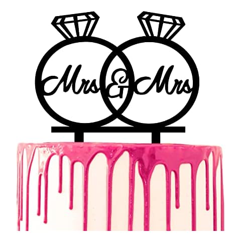 CARISPIBET Acrylic Wedding Cake Topper with Rings Cover