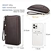 Mens RFID Clutch Handbag Full Grain Leather Zipper Passport Wallet Business Large carry-all Organiser Checkbook Clutch Phone Holder (Coffee-MC1027) #1