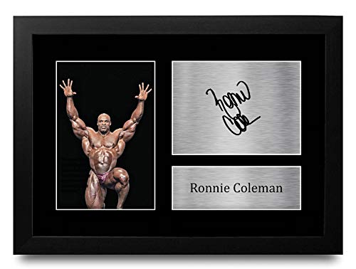 Foto de autógrafo firmada de Ronnie Coleman, revive la leyenda de Mr Olympia en tu pared