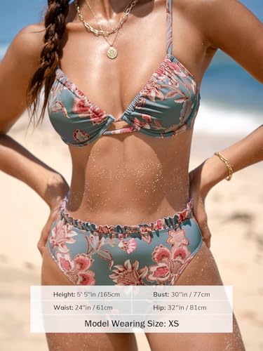 Image of CUPSHE Women Swimsuit Bikini Set High Waisted Two Piece Bathing Suit