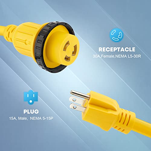 Image of Kohree 30 Amp to 15 Amp 110V RV Adapter