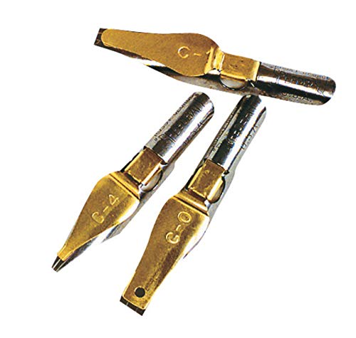 Speedball C Series Pen Nib Set, Set of 6 Broad Edge Nibs, Triple-Reservoir Design, Calligraphy Ink Pen, Handwriting