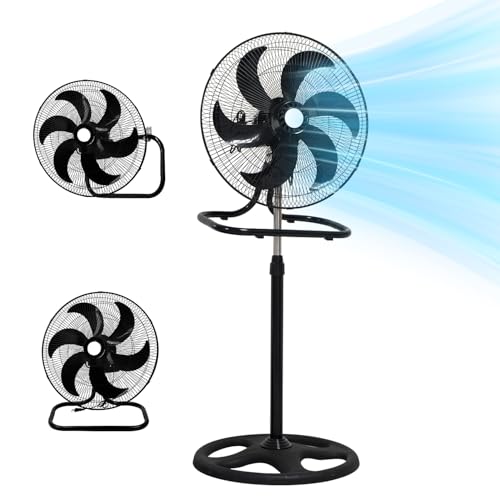 AQWS Ventilador de Coluna 3 em 1, 127V 50cm 6 Pás e 3 Velocidades Ventilador de Coluna Oscilante,Ven