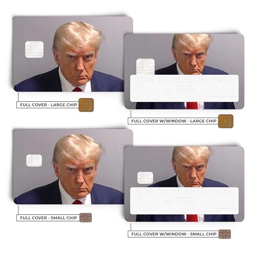 Trump Mugshot Credit Card Skin Debit Card Stickers for Key, Debit, Credit, Bank Card 4PCS Card Skin for Adults, 002432a2
