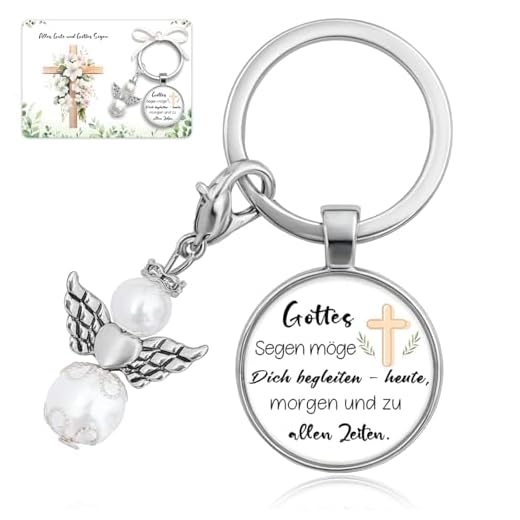 Happirra Kleine Geschenke zur Kommunion, Erstkommunion, Konfirmation, Firmung, Taufe, Hochzeit und Weihnachten, Schlüsselanhänger Christlich, Christliche Weihnachtsgeschenke