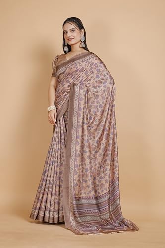 Image of Garden Vareli Pashmina Saree With Unstitched Blouse Piece