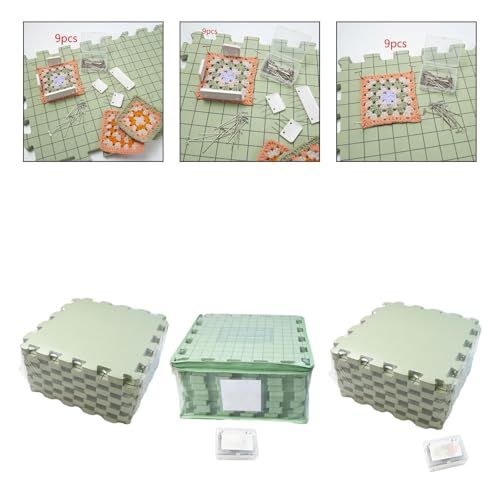 Image of MYADDICTION Knitting Blocking Mats Set Gift with Grids for Crochet Embroidery Crocheting 9 Mats