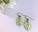 Handmade Niobium Green Leaf Earrings for Sensitive Ears