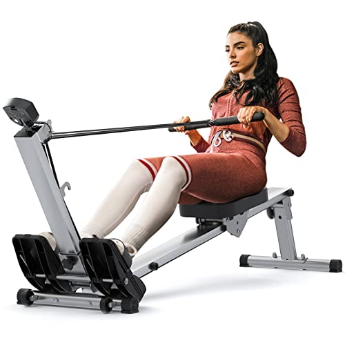Rowing Machine for Home Use, LUBBYGIM Foldable Rower Machine with LCD Monitor & Comfortable Seat Cushion - 2022 Upgraded Version - Super Quiet & Smooth
