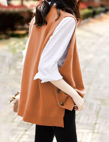 Image of Mingzhu Womens Sleeveless Round Neck Pullover Low Ribbed Knit Sweater Vest