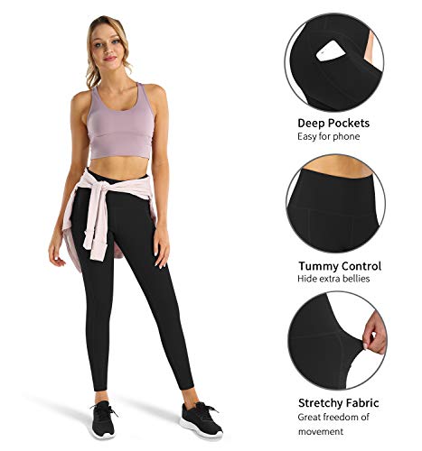 Image of Fengbay High Waist Yoga Pants, Pocket Yoga Pants Tummy Control Workout Running 4 Way Stretch Yoga Leggings