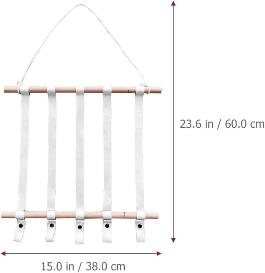 WOONEKY Wood and Cloth Hair Bow Holder Wall Hanging Organizer for Hair Clips and Hairpins Storage for Wedding Party and Room