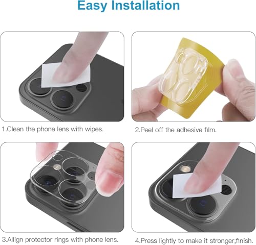 Image of Xmon Back Camera Lens Protector for iPhone 15 Pro (1 Pack) Premium Camera Glass Protector Guard, Anti-Scratch, Ultra-Clear, Easy Installation