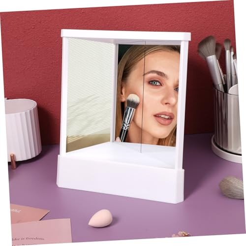 Espejo de maquillaje PartyKindom con luz y base giratoria miniatura 4