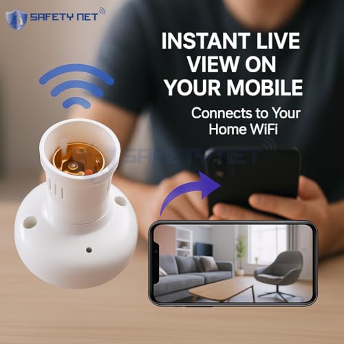 Image of SAFETYNET 1080P Full HD WiFi Security Camera | 24 /7 Continuous Power | iWFCam App Live View | Motion Detection | Loop Recording | Mobile & PC Monitoring (Straight Holder)