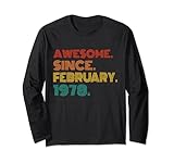 awesome since february 1978 men women 1978 birthday vintage maglia a manica