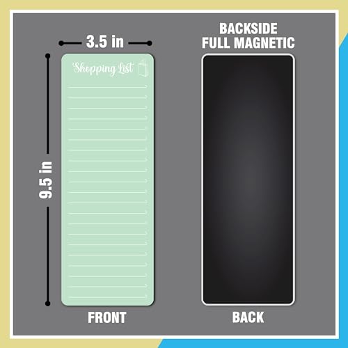 Image of Clickedin Magnetic Shopping List Grocery Fridge Magnet, 10x24 cm Acrylic Board with Marker (Light Green)