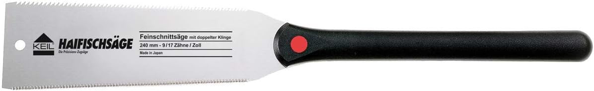 Keil 100 112 440 Japanese Shark Saw Fine-Cut Saw with Double Blade 240 mm with 9 Teeth per 1 Inch and 17 Teeth per 1 Inch