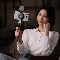 LANZI MA60 Magnetisches Handy-Stativ für iPhone, 3in1 Aluminium Mini-Stativ Faltbar, Taschen-Handy-Ständer, 14 N Doppelseitiger Magnet, kompatibel mit iPhone 17, 16, 15, 14, 13, 12, Magsafe, Grün – Ansicht 9