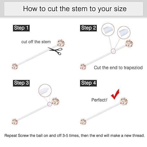 Colaxi 8 Peças de Joias de Corpo Misto 14g / Acrílico