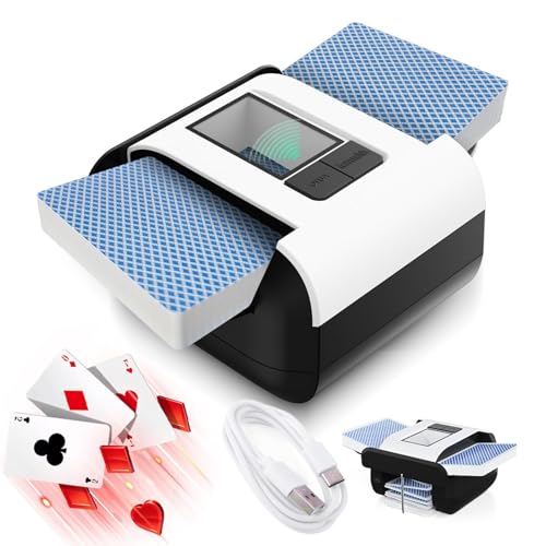 Mélangeur de cartes automatique rechargeable pour 1-2 jeux de poker électrique
