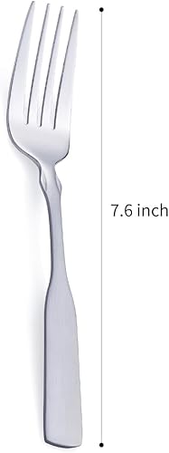 Miniatura 10 de Tenedor de 3 dientes, tenedor de acero inoxidable de 7.6 pulgadas, tenedores de postre de cóctel de metal, 6 piezas