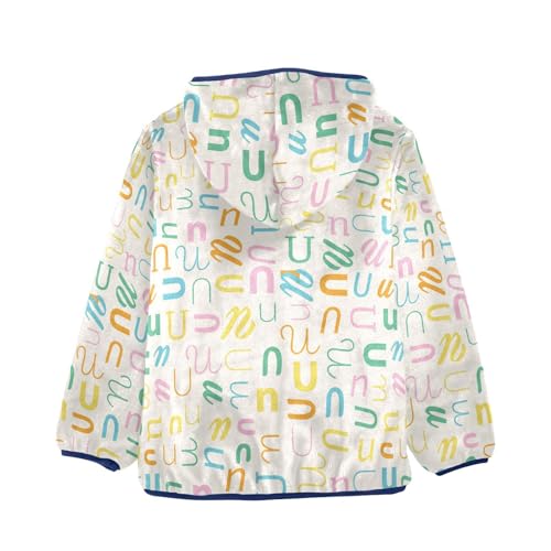 Letter U Girls Fleece Jacket Girls Fall Jacket Girls Zip Up Hoodie Girls Sherpa Jacket 2-10T2