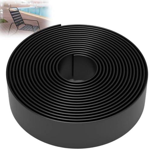 KOMORAX 2 Inch Wide, 20ft Long Vinyl Strap - Replacement Straps for Patio Chairs - Vinyl Strapping for Patio Furniture Repair - Durable Seat Repair Kit for Lawn Chairs, Outdoor Furniture (Black)