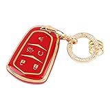 CARFIB Key Fob Cover for Cadillac Accessories ATS CTS CT6 SRX XTS XT4 XT5 Escalade 2022 2021 2020 20