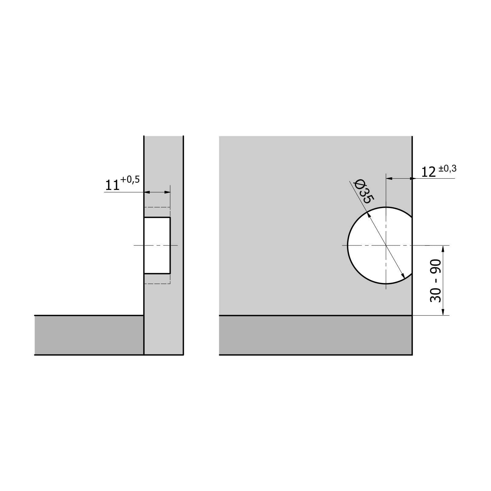 Interruptor de radio Blum® 21P5020 para Servo-Drive (Blum® AVENTOS HK) antracita Longitud: 42 mm Conector de radio para insertar en el lateral del armario