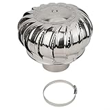 Pumixiy Cubierta giratoria de acero inoxidable para chimenea con protección contra la lluvia para estufa de chimenea (Ø110 mm)