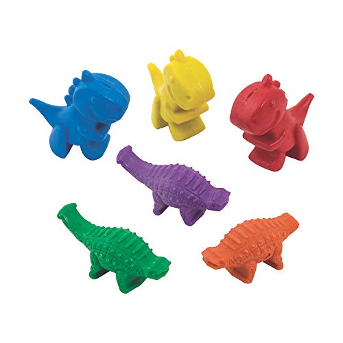 Fun Express Shaped Dinosaur Crayons - 24 Pieces - Educational And Learning Activities For Kids