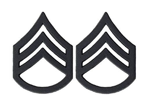 U.S. Army Black Metal Enlisted Rank (E-6 STAFF SERGEANT)