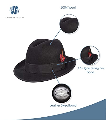 Scala Classico Men's Wool Felt Fedora Hat, Grey, Large #TOP2