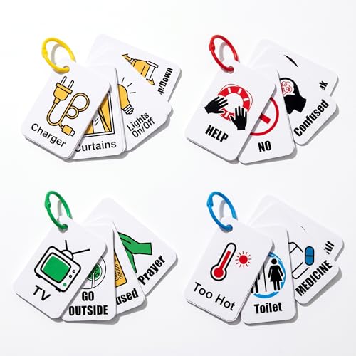 Aphasia Communication Cards for Adults & Stroke Survivors, Non Verbal Communication Board & AAC Aid, Dementia Products for Elderly, Speech Therapy Materials for Recovery