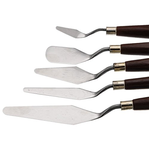 EVINIS 5Pcs Stainless Steel Spatula Palette Knife Painting Mixing Scraper Set,3D Print Removal Tool - Thumbnail 7