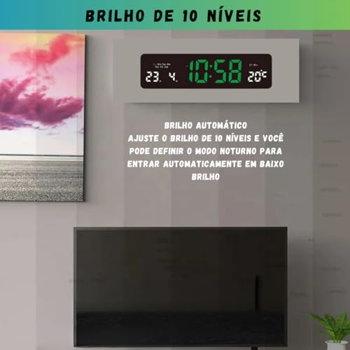 Relógio Despertador Digital Led Com Visor De Temperatura Brilho Ajustável Perfeito para Casa Escritó