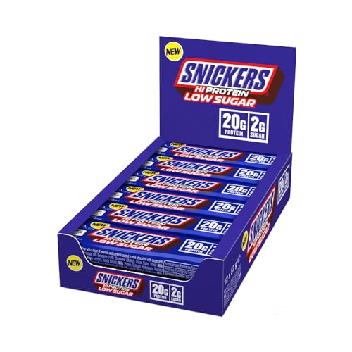 Snickers Low Sugar High Protein Riegel (12 x 57g) – Milk Chocolate – 20g Eiweiß – Wenig Zucker – Für Fitness & Muskelaufbau – Ideal nach dem Training oder als Snack Snickers Low Sugar High Protein Riegel (12 x 57g) – Milk Chocolate – 20g Eiweiß – Wenig Zucker – Für Fitness & Muskelaufbau – Ideal nach dem Training oder als Snack