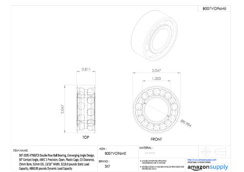 image for SKF 3203 ATN9/C3 Double Row Ball Bearing, Converging Angle Design, 30�