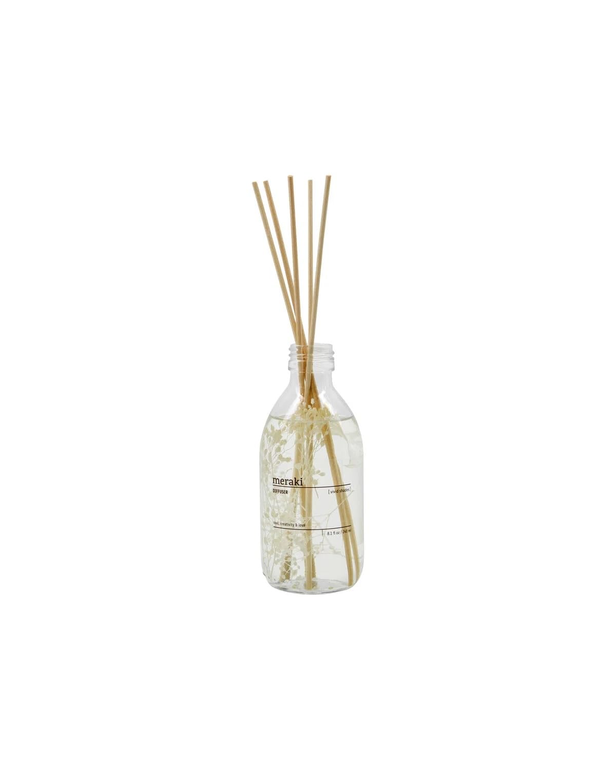 Meraki Raumduft Diffuser Vivid Shades 240 ml | Duftstäbchen mit Zitrus, Gewürzen & Holznoten | Aromatischer Reed Diffuser | Stilvolle Raumdekoration