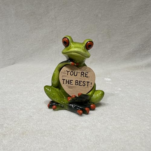 Image of AUGEN Polyresin Frog You're the Best Statue Showpiece for Home Decor Decoration and Gifting (1767F8-A, 9cm)
