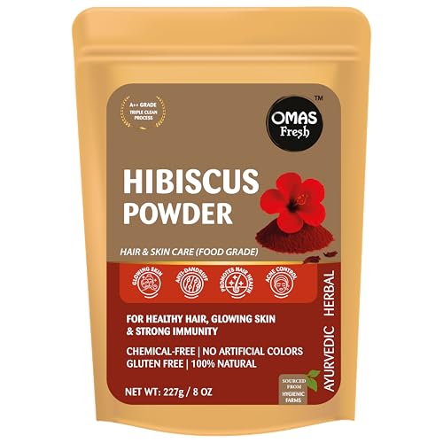 100% Pure Hibiscus Powder 227g | Natural Herbal Powder for Hair &amp; Skin Care | Edible Grade &amp; Chemical-Free | Ideal for DIY Beauty &amp; Wellness