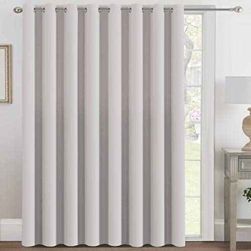 Image of H.VERSAILTEX Blackout Patio Curtains 100 x 96 Inches for Sliding Door Extral Wide Blackout Curtain Panels Thermal Insulated Room Divider - Grommet Top, 8' Tall by 8.5' Wide - Stone