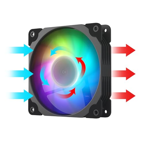 Vetroo SA-140 Black 140mm Addressable RGB & PWM Motherboard Sync Computer PC Cooling Fans with Controller Low Noise High Performance 4-Pin 1200 RPM Hydraulic Bearing 3