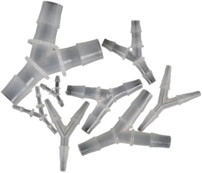 10pcs Translucent-4.8mm Y Type Tee Splitter Water Connector Joint Adapter Pipe Tube Hose Garden Lawn Irrigation System Parts 3-way