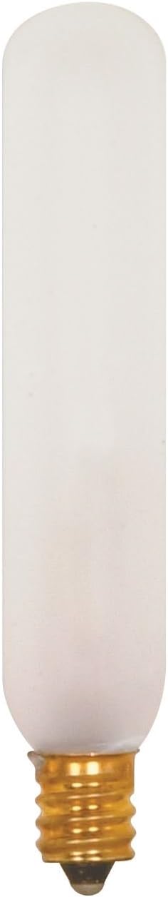 Satco 15T6/F Incandescent Tubular, 15W E12 T6, Frosted Bulb [Pack of 12]