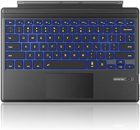 Surface Pro 4 / Pro 3 / New Surface Pro 6 Type Cover, Ultra-Slim Wireless Bluetooth Keyboard with Touchpad, 7-Color LED Backlit and Built-in Lithium (LED Backlit)